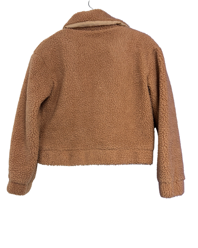 Princess Polly Brown Teddy Faux Fur Zip-Up Jacket