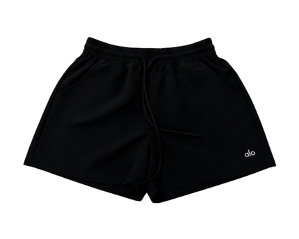 Alo Black Cotton-Blend Athletic Shorts