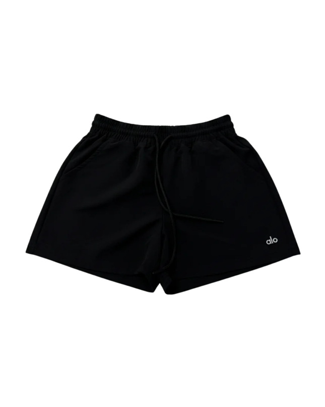 Alo Black Cotton-Blend Athletic Shorts