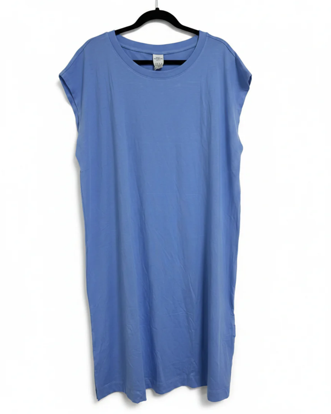 Body Essentials Blue Organic Cotton Blend T-Shirt Dress W/Tags