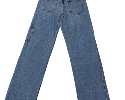 Pull & Bear Blue Carpenter Utility Wide Leg Jeans