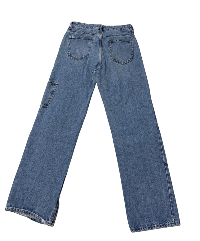 Pull & Bear Blue Carpenter Utility Wide Leg Jeans