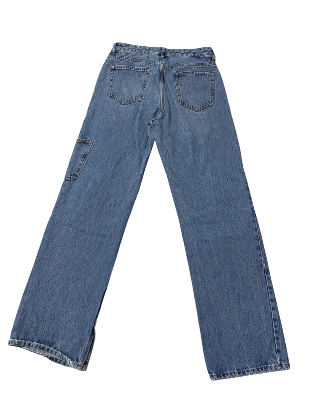 Pull & Bear Blue Carpenter Utility Wide Leg Jeans