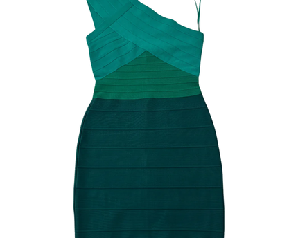 GISELLAnoir Emerald One-Shoulder Bandage Mini Dress W/TAG