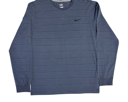Nike Navy Striped Long Sleeve T-Shirt