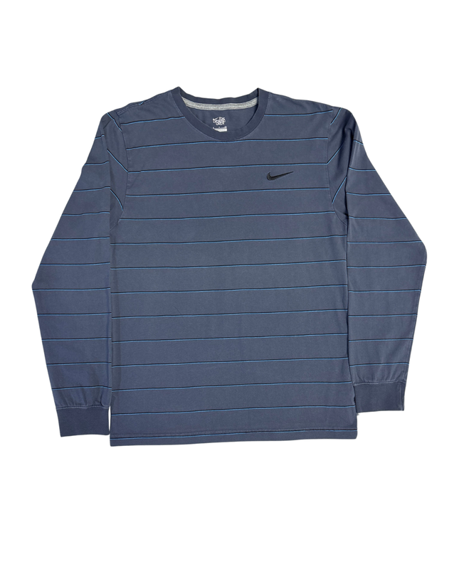 Nike Navy Striped Long Sleeve T-Shirt