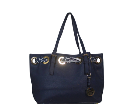 Michael Kors Navy Blue Tote Bag with Scarf Detail