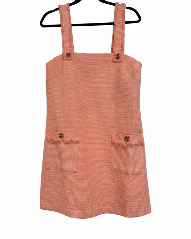 Koton Peach Tweed Pinafore Dress