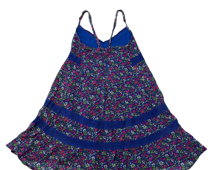 Abercrombie & Fitch Blue Floral Tiered Lace Cami Top