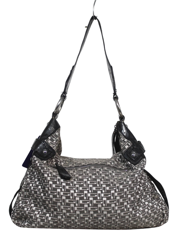 Guess Black & Grey Patterned Monogram Shoulder Bag