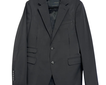 Zara Man Black Tag Wool Blend Tailored Blazer