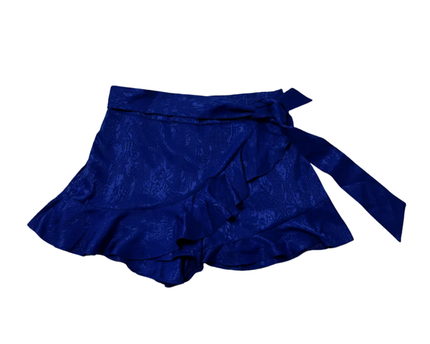 River Island Blue Textured Ruffle Tie-Waist Skort