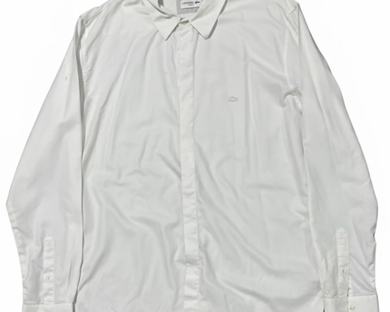 Lacoste White Slim Fit Long-Sleeve Cotton Shirt