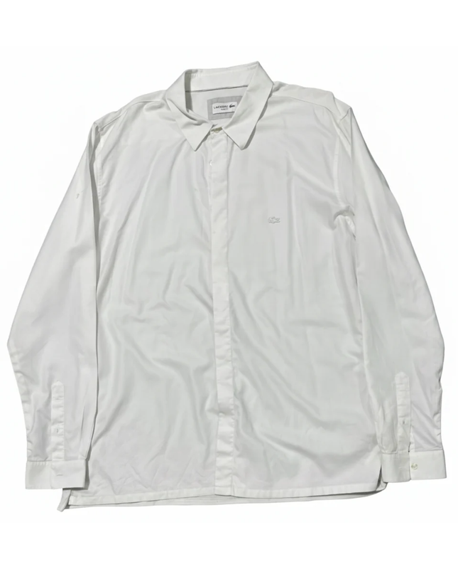 Lacoste White Slim Fit Long-Sleeve Cotton Shirt