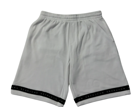 Sean John White Logo Hem Sweat Shorts
