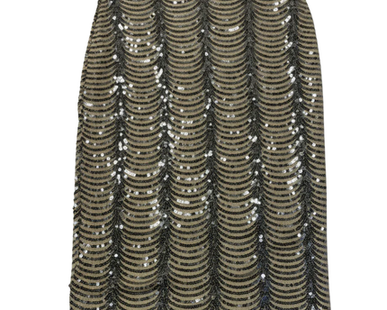 TFNC London Silver and Nude Scallop Sequin Midi Skirt W/TAG