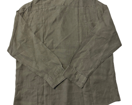 Calvin Klein Olive Modern Fit 100% Linen Button-Down Shirt