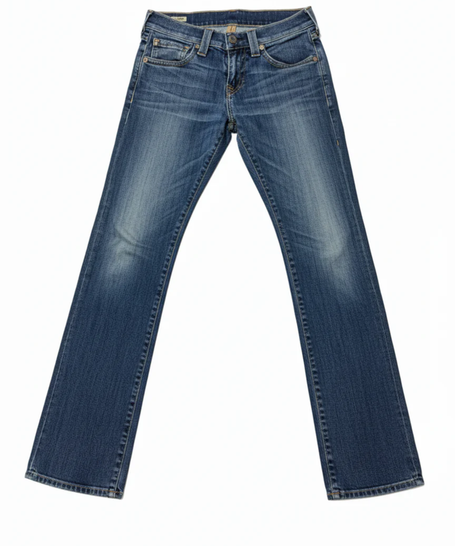 True Religion Blue Ricky Relaxed Straight Leg Jeans