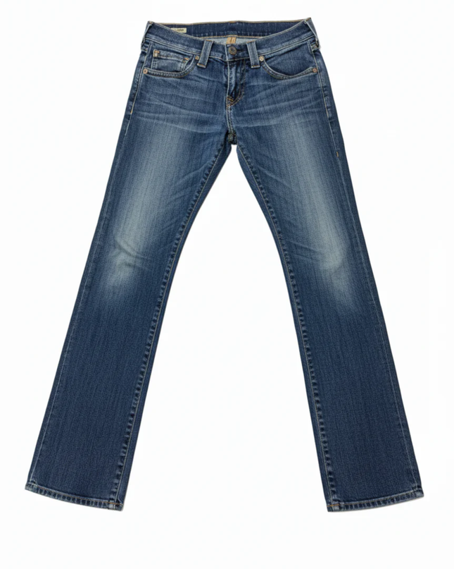 True Religion Blue Ricky Relaxed Straight Leg Jeans