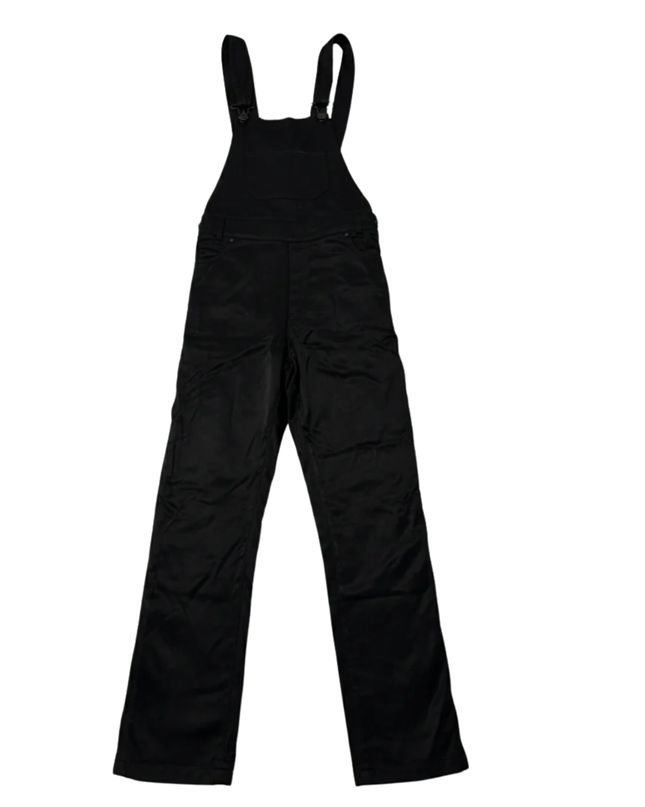 Reserved Black Viscose Dungaree Jumpsuit