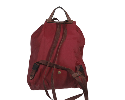 Longchamp Red Le Pliage Nylon & Leather Backpack