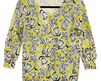 French Connection Yellow/Floral Cardigan
