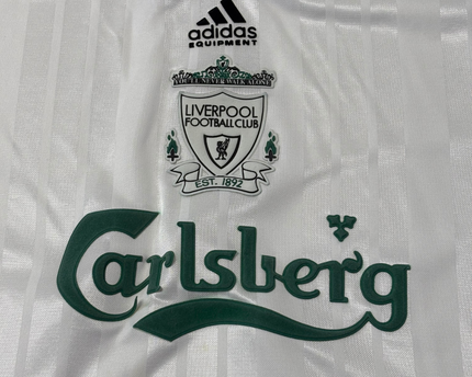 Adidas White/Green Liverpool FC 1993-95 Away Vintage Jersey