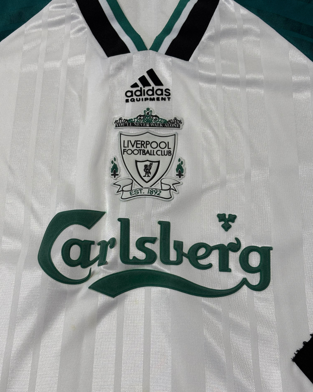 Adidas White/Green Liverpool FC 1993-95 Away Vintage Jersey