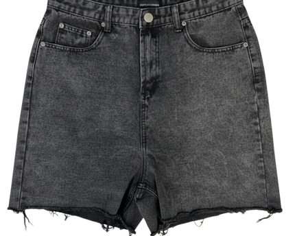 PrettyLittleThing Grey Acid Wash Denim Cut-Off Shorts