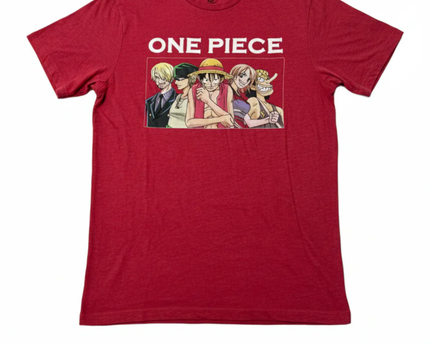 Primark Red One Piece Anime Crew Graphic Tee