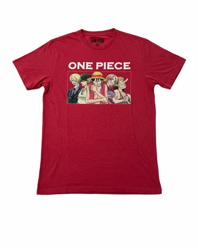 Primark Red One Piece Anime Crew Graphic Tee