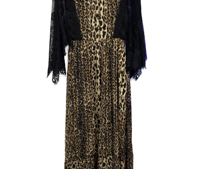 Lola Casademunt Catwalk Leopard Print Lace Maxi Dress
