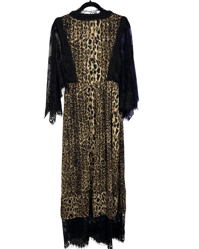 Lola Casademunt Catwalk Leopard Print Lace Maxi Dress
