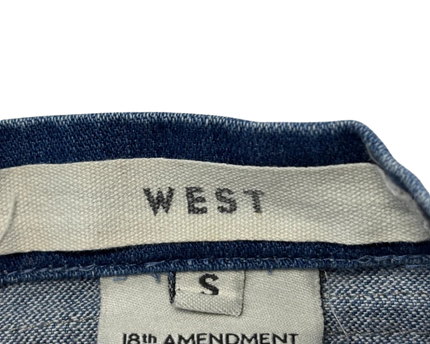 18th Amendment Blue Cotton Denim Shorts