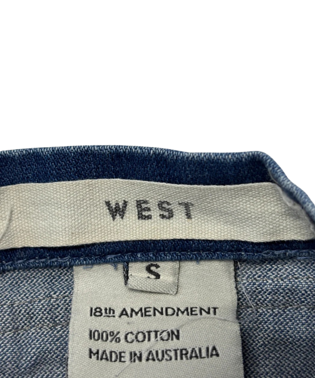 18th Amendment Blue Cotton Denim Shorts