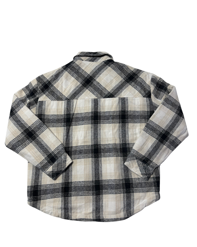 Aeropostale Black and Beige Plaid Button-Down Jacket