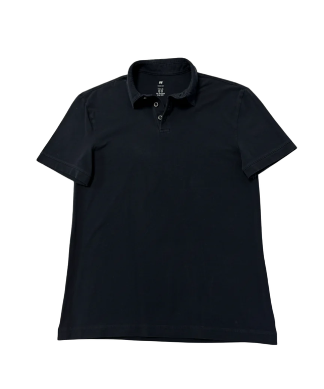 H&M Black Slim Fit Polo Shirt