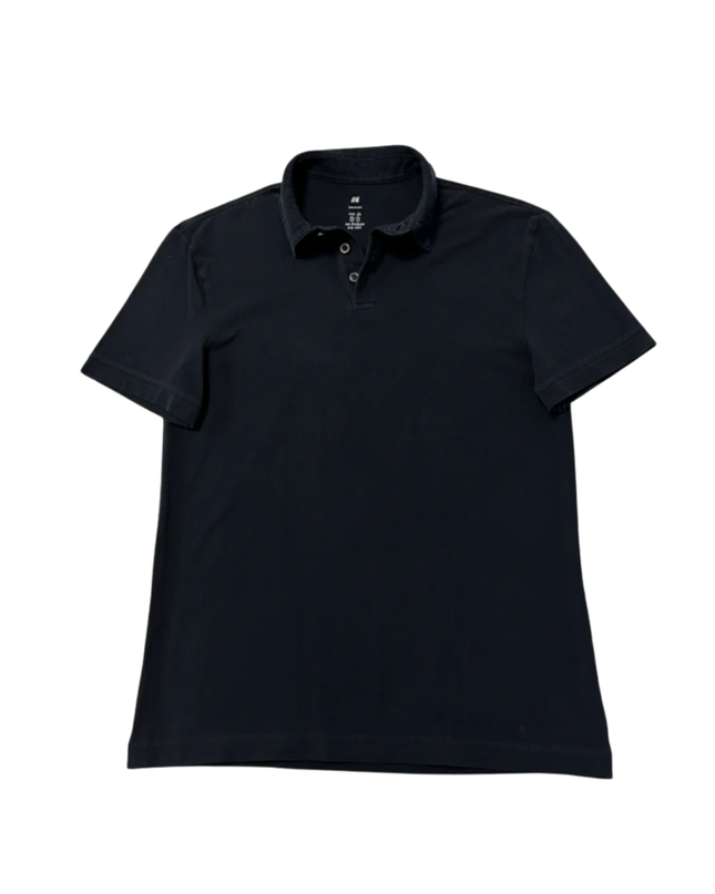 H&M Black Slim Fit Polo Shirt