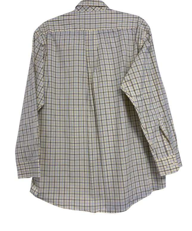 Club Room Yellow/Check Regular Fit Performance Cotton Shirt