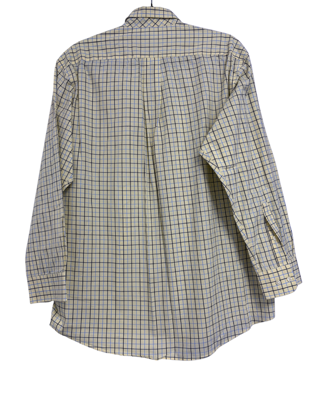 Club Room Yellow/Check Regular Fit Performance Cotton Shirt