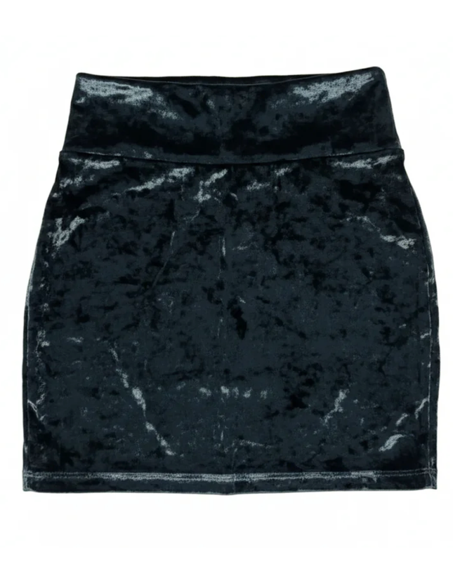 Forever 21 Black Crushed Velvet Mini Skirt
