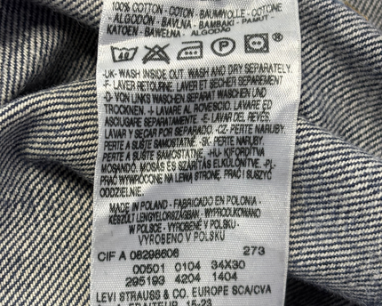 Levi's 501 Original Straight Leg Blue Jeans