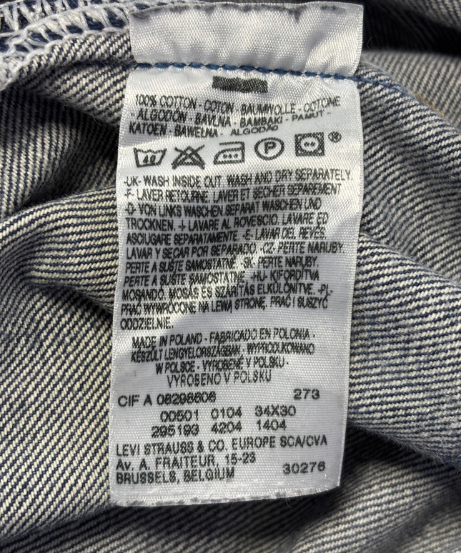 Levi's 501 Original Straight Leg Blue Jeans