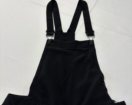 River Island Black Wide-Leg Dungaree Jumpsuit