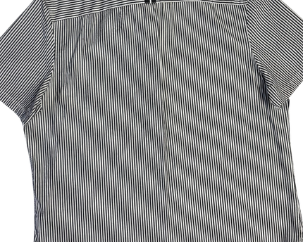 Calvin Klein Black/White Striped Short Sleeve Button-Down Shirt