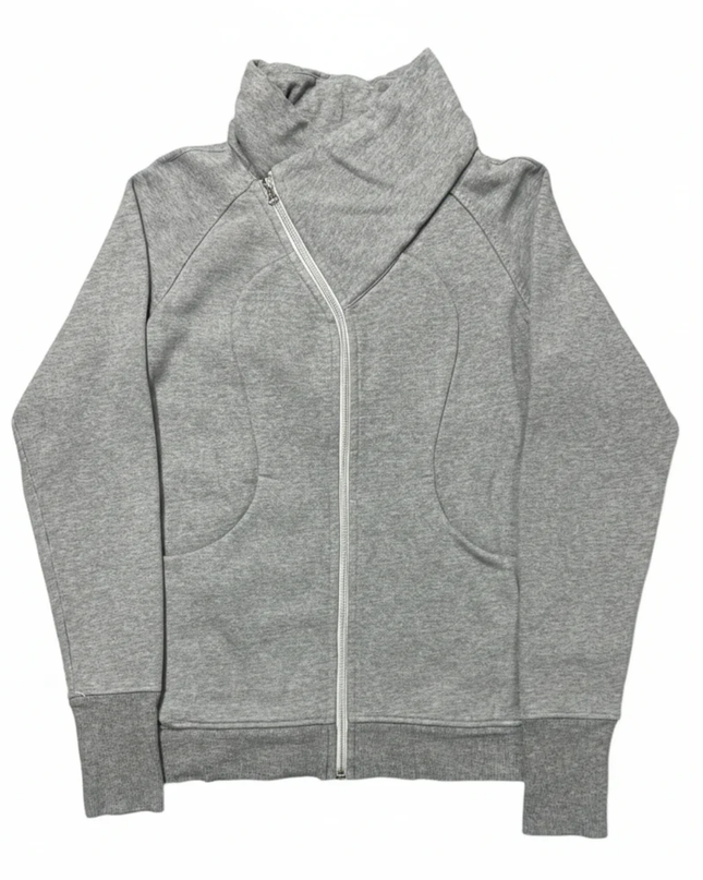 Lululemon Grey Asymmetrical Zip High-Neck Jacket