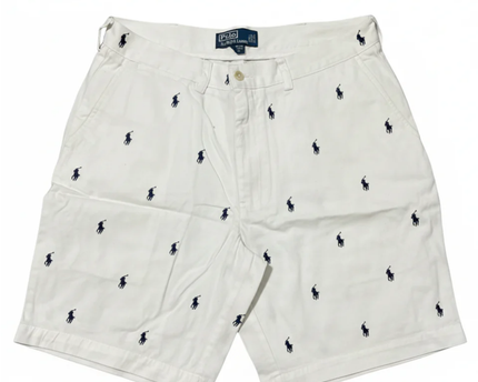 Polo Ralph Lauren White All-Over Pony Print Prospect Shorts