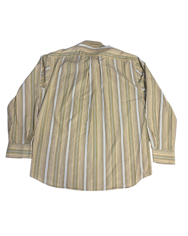 Gant Tan Striped Park 80's Poplin Dress Shirt