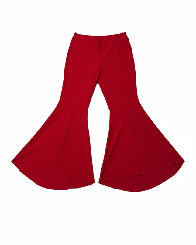 INC International Concepts Vibrant Red Dramatic Flare Leg Pants