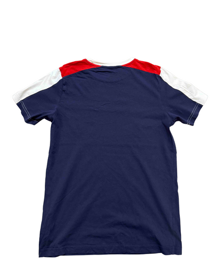 Puma Tricolor Navy, White & Red Panel Logo T-Shirt - S